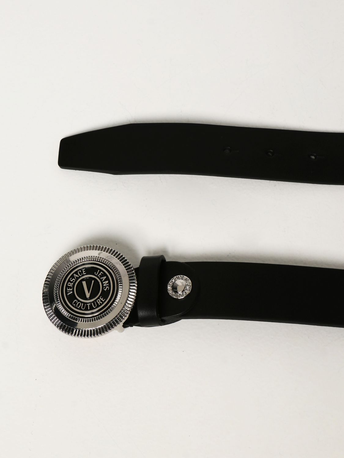 Belt Versace Jeans Couture: Versace Jeans Couture leather belt with V-Emblem logo leather 2