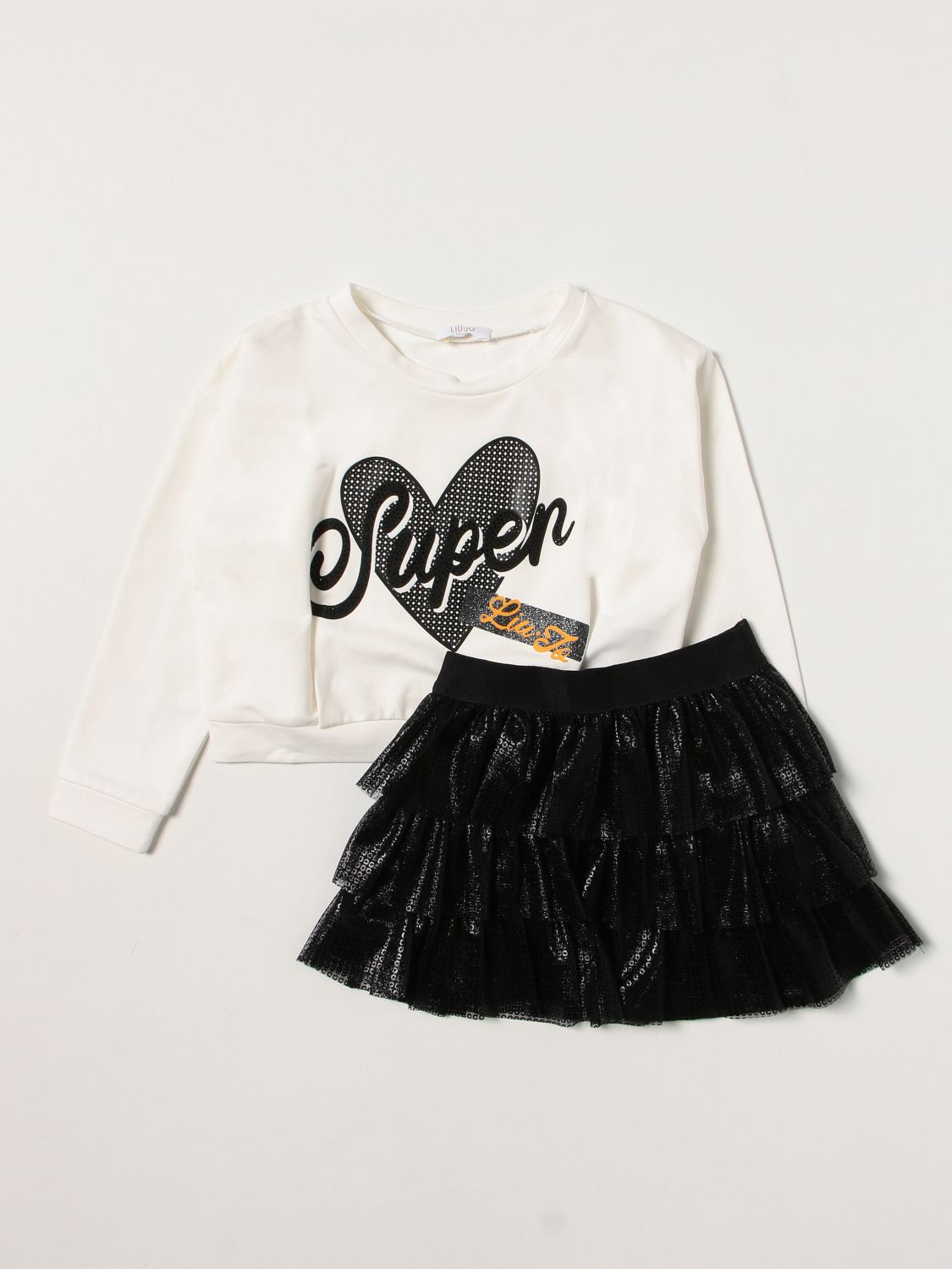 Co-ords Liu Jo: Liu Jo sweatshirt + skirt set in cotton with print white 1
