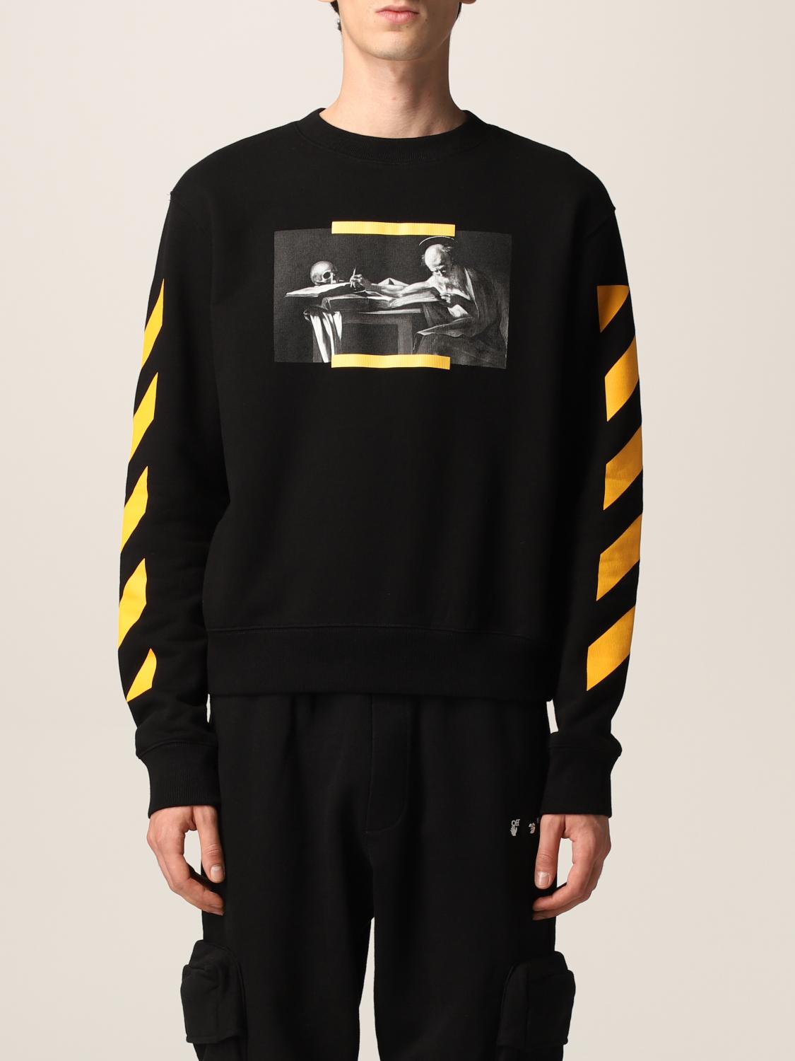 Off-White Felpa nera con cappuccio e logo OMBB085F25FLE00L1019 main image 1