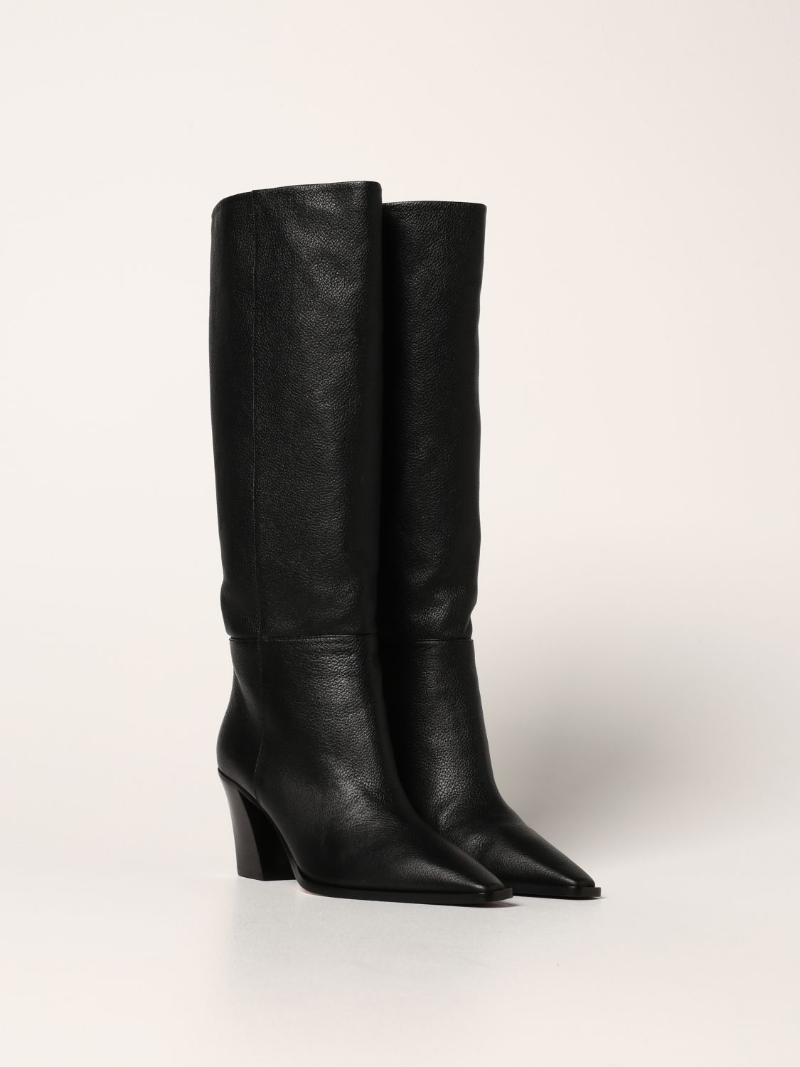 Boots Aquazzura: Aquazzura boots in grained nappa leather black 2