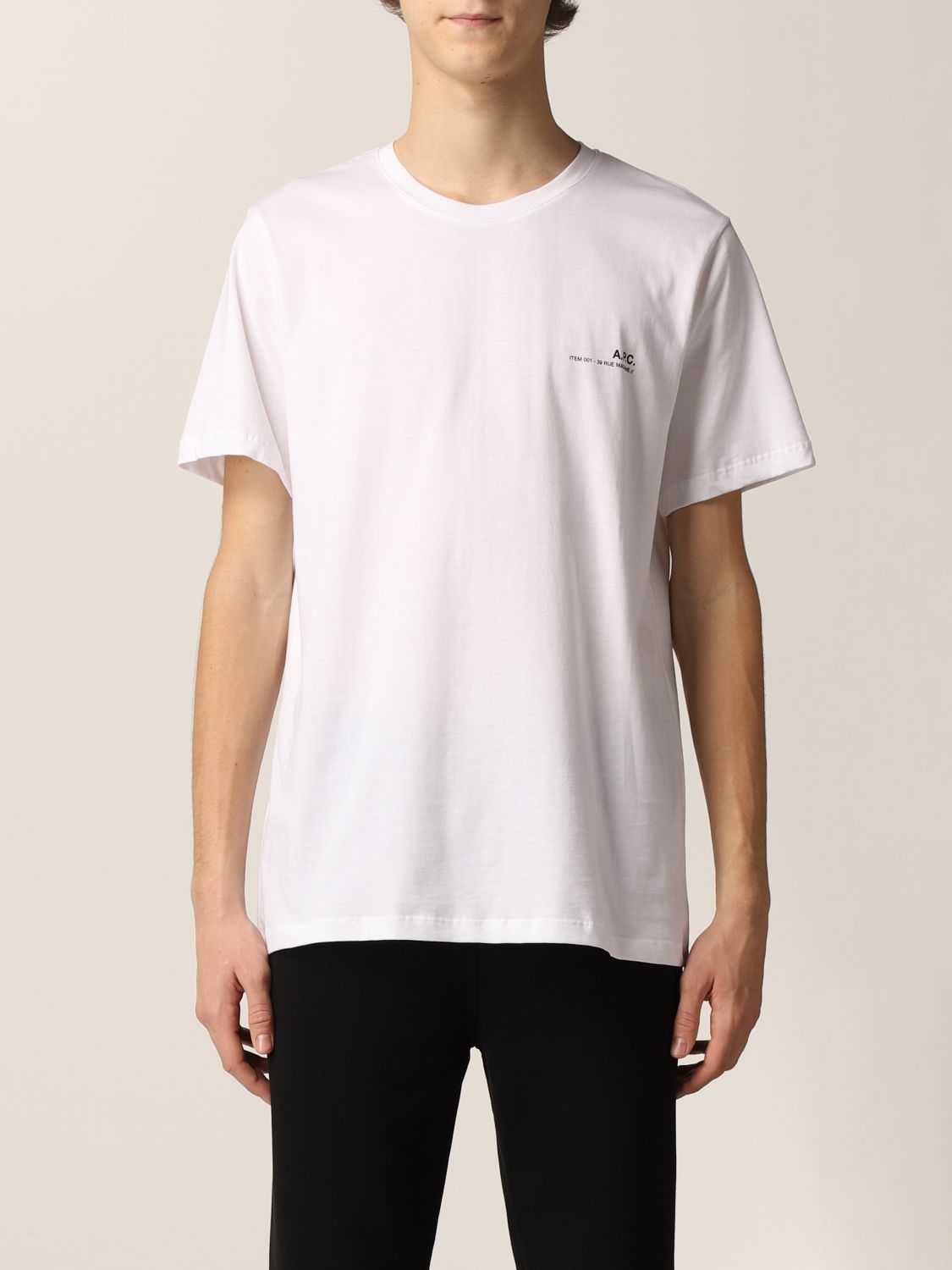 A.P.C Downtown Los Angeles-Blanc Homme Tee T Shirt NEW 