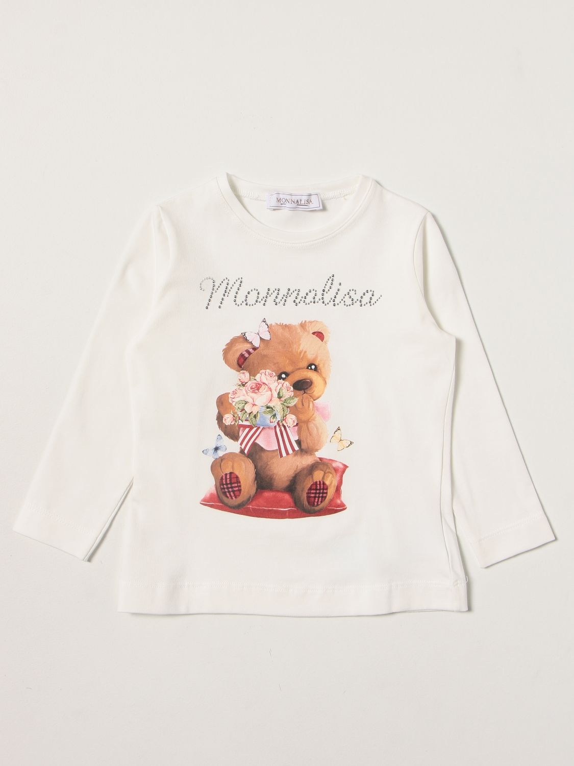 T-shirt Monnalisa: Monnalisa cotton t-shirt with print yellow cream 1