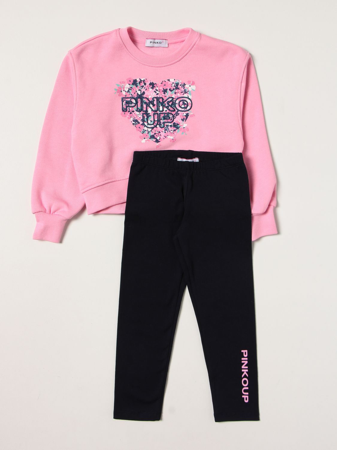 PINKO: cotton sweatshirt + leggings set - Pink | Pinko co-ords