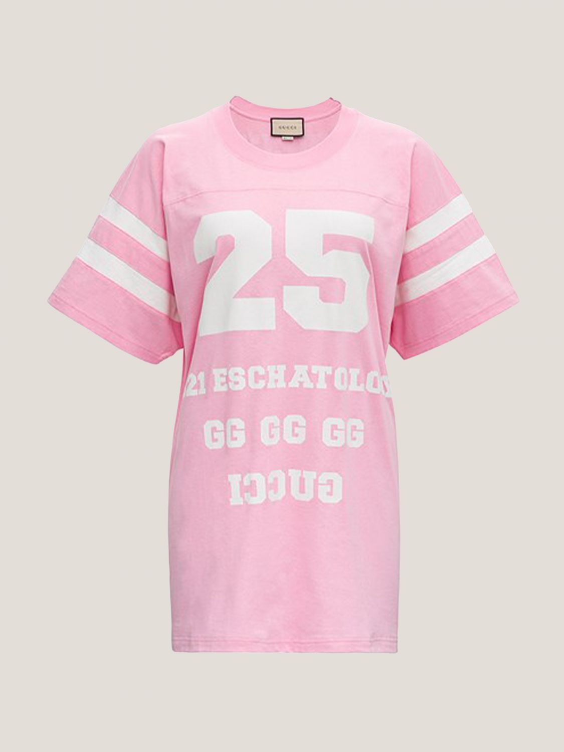 GUCCI: cotton T-shirt with '25 Eschatology' and 'Maison de l'amour ...