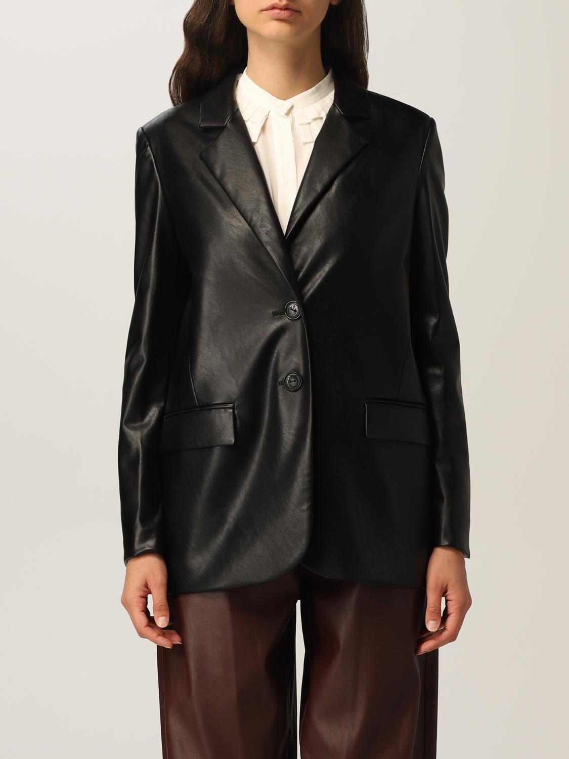 blazer nere pelle