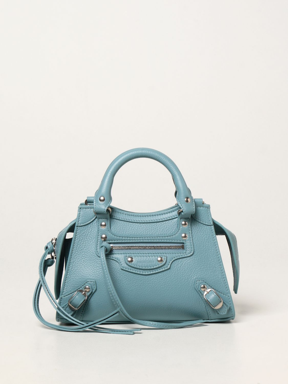 Neo mini bag in grained leather - Blue Balenciaga mini bag 638524 15Y4Y online on GIGLIO.COM