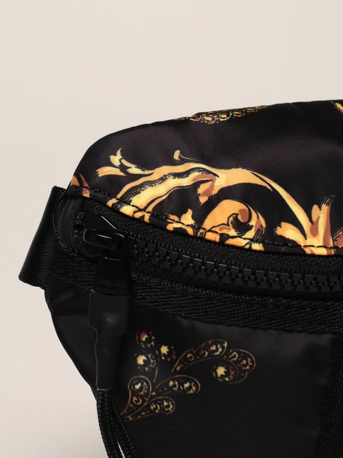 VERSACE JEANS COUTURE belt bag in Baroque nylon Black Versace