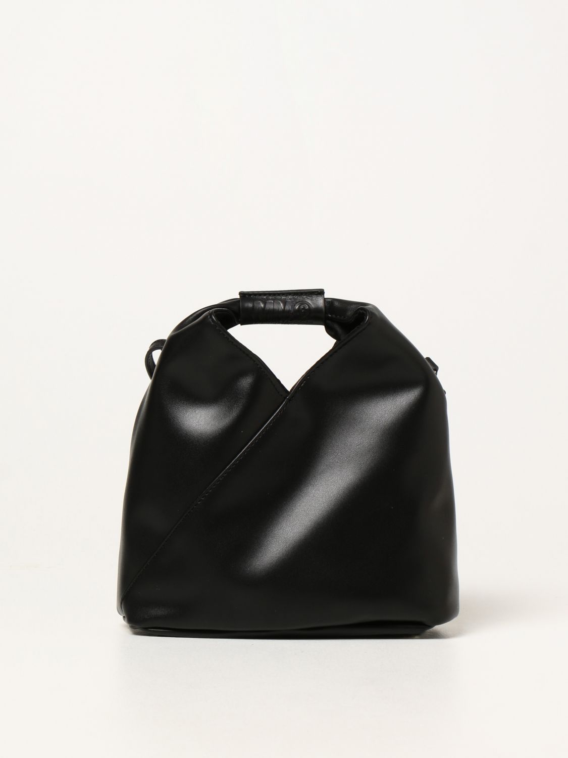 MM6 MAISON MARGIELA: leather shoulder bag - Black | Mm6 Maison Margiela ...