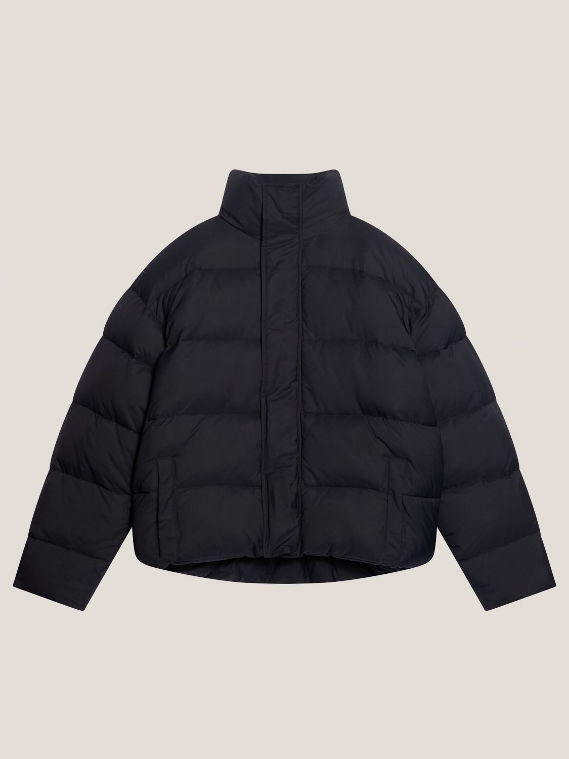 BALENCIAGA: down jacket in quilted technical fabric with BB logo ...