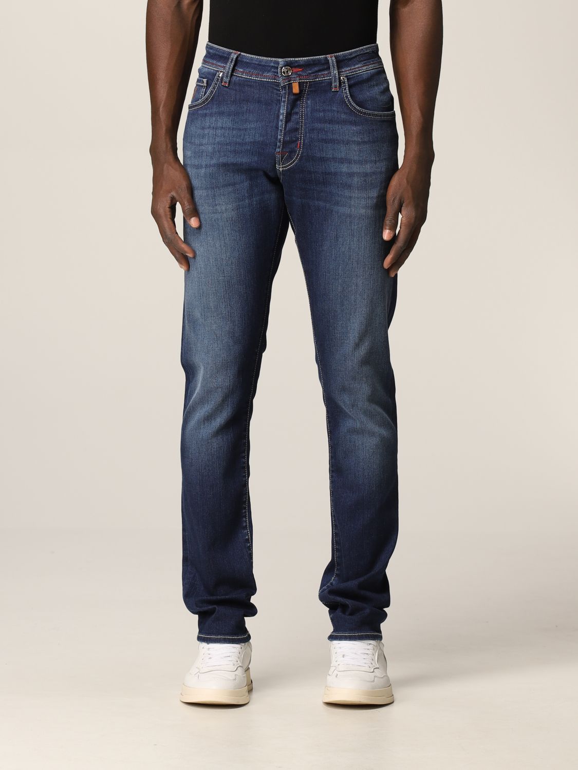 Jeans Jacob Cohen: Jeans a 5 tasche Jacob Cohen con logo denim 1