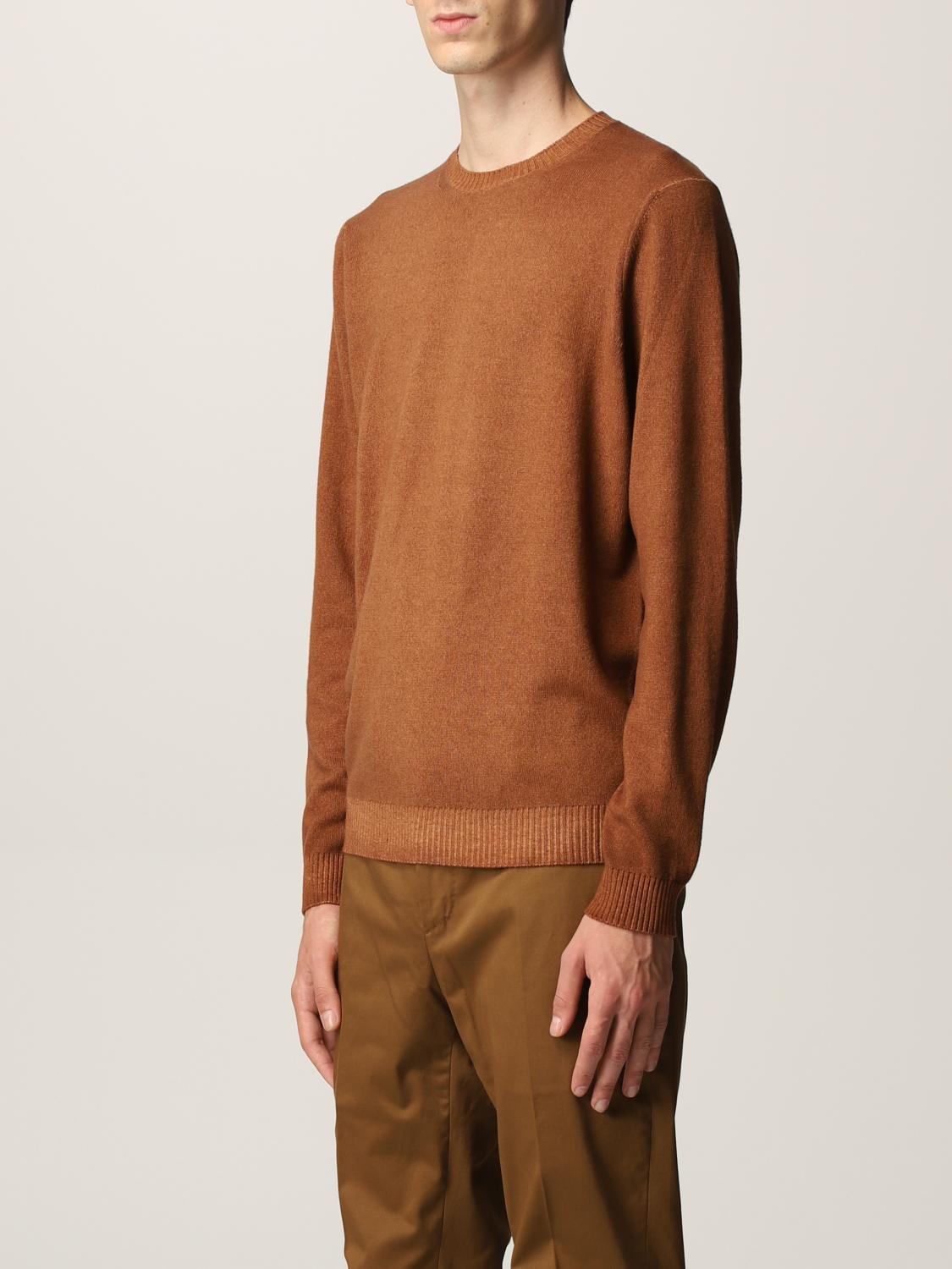 Vicolo Maglione cammello dolcevita in cashmere a manica corta - Calibro Shop