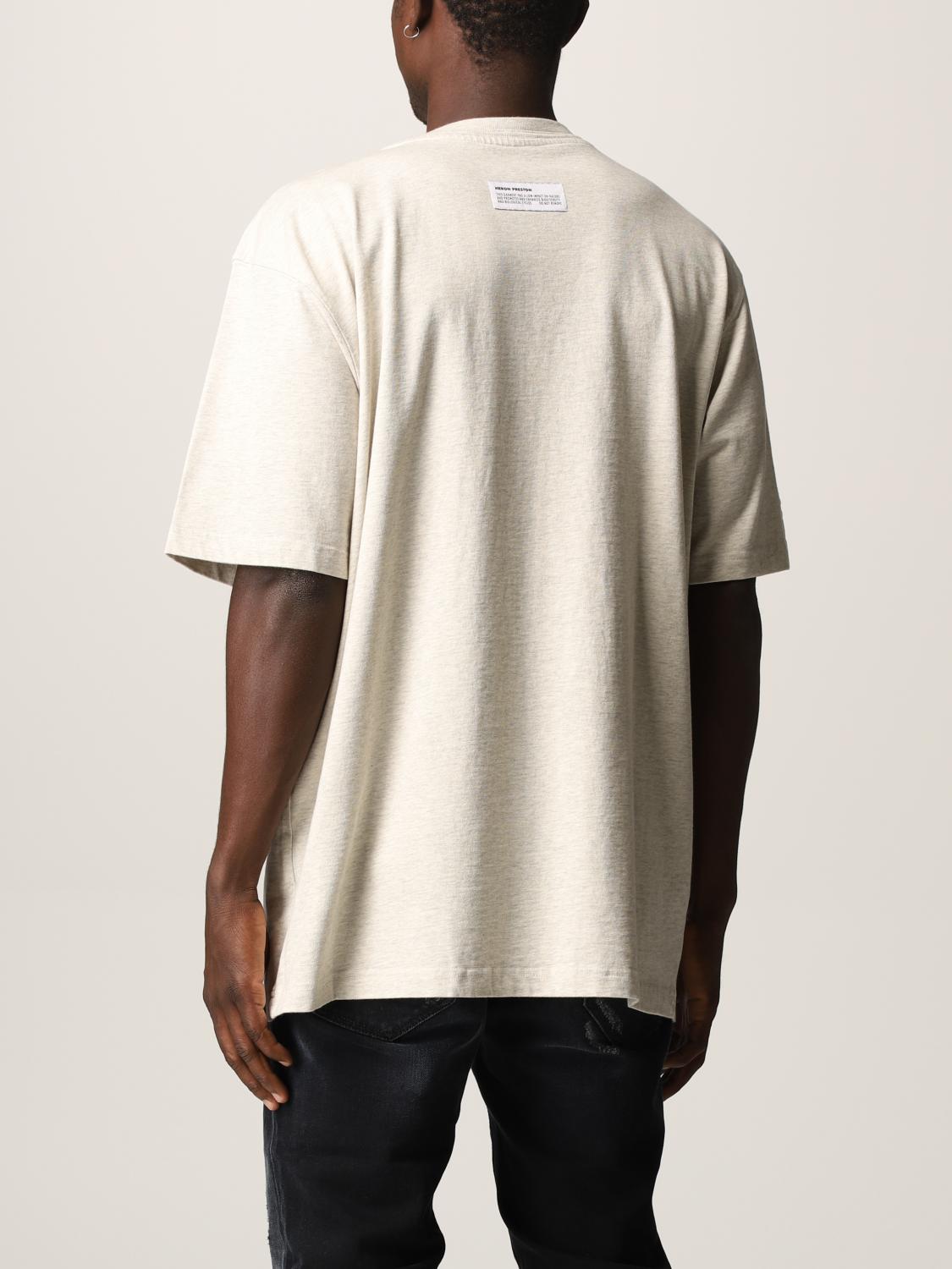 HERON PRESTON: t-shirt in cotton with print - Grey | Heron Preston