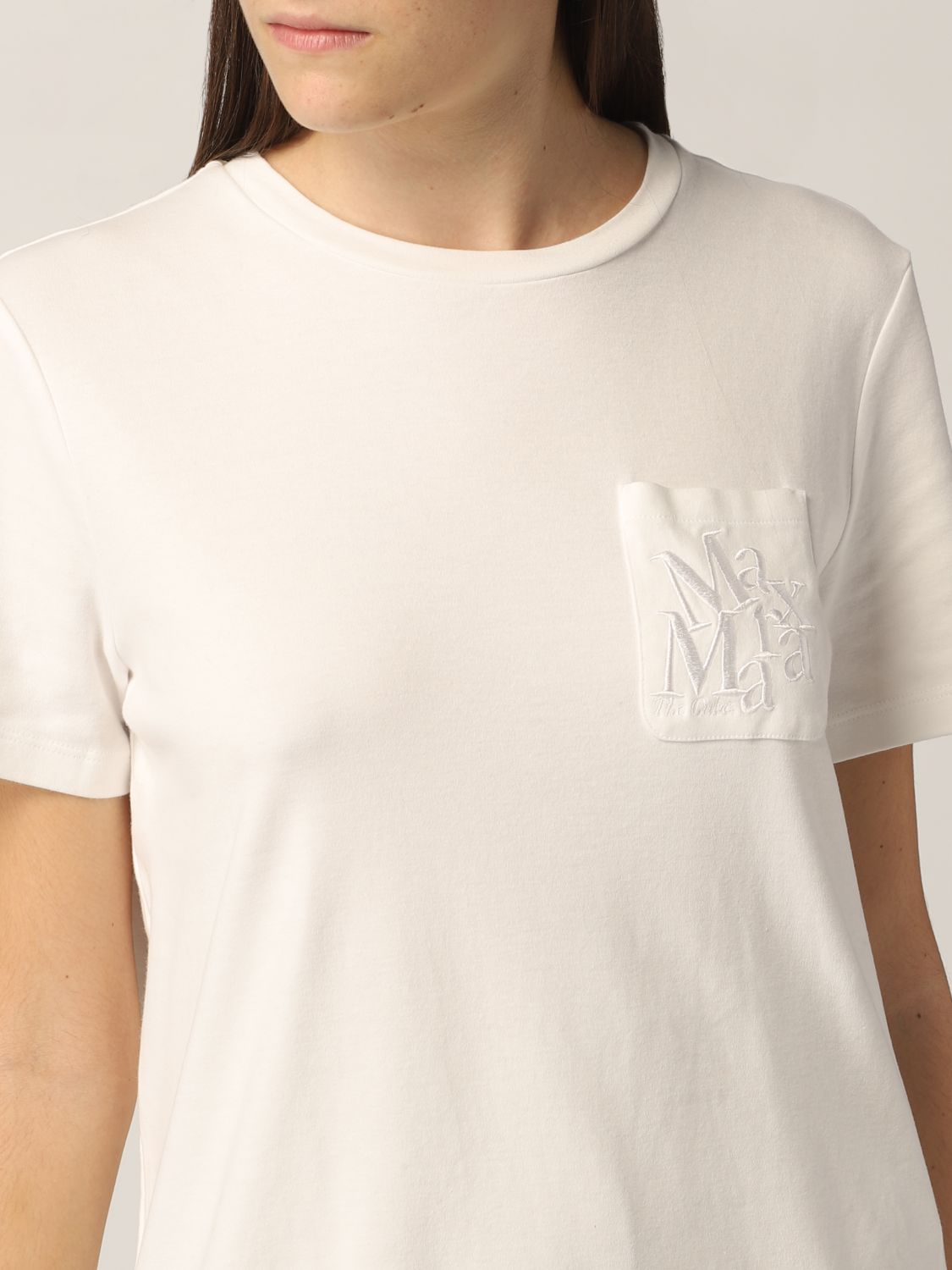 T-shirt S Max Mara: T-shirt S Max Mara con mini logo bianco 5