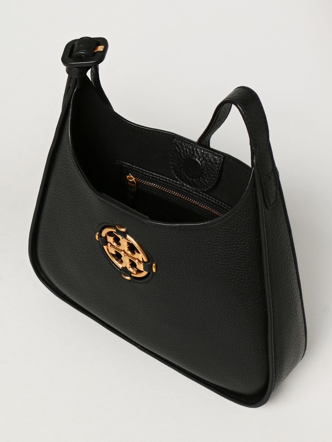 TORY BURCH: Miller bag in grained leather with emblem - Black | Tory Burch  crossbody bags 82982 online on 