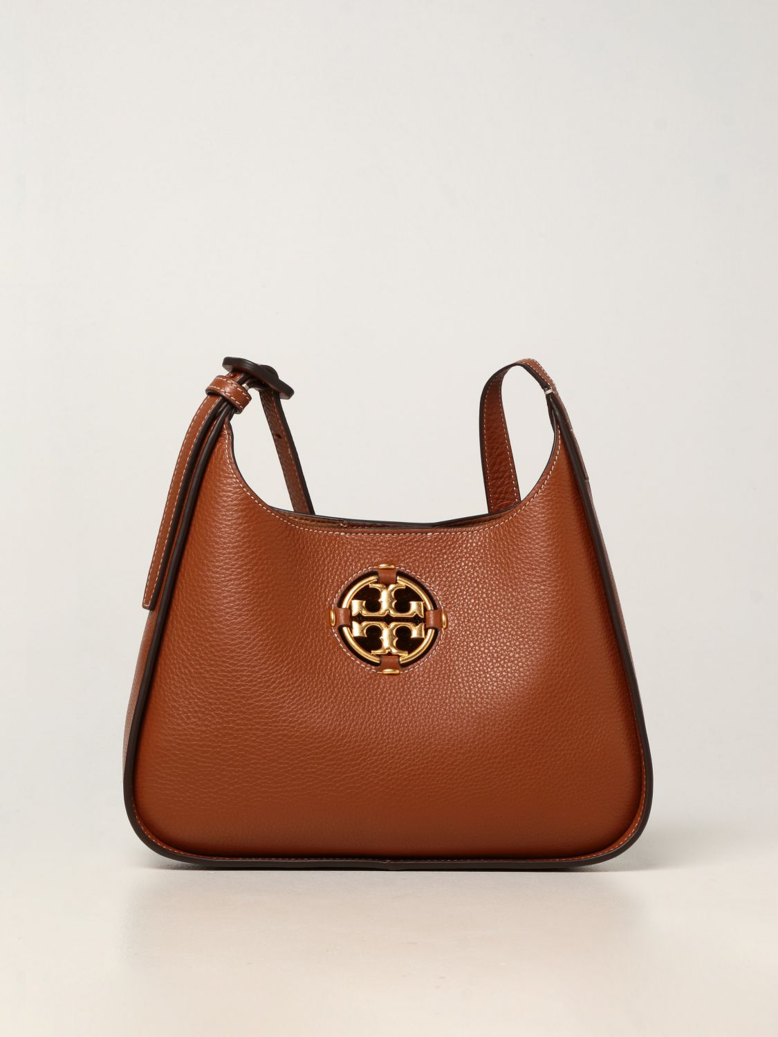 TORY BURCH: Miller bag in grained leather with logo - Brown | Tory Burch  crossbody bags 82982 online on 