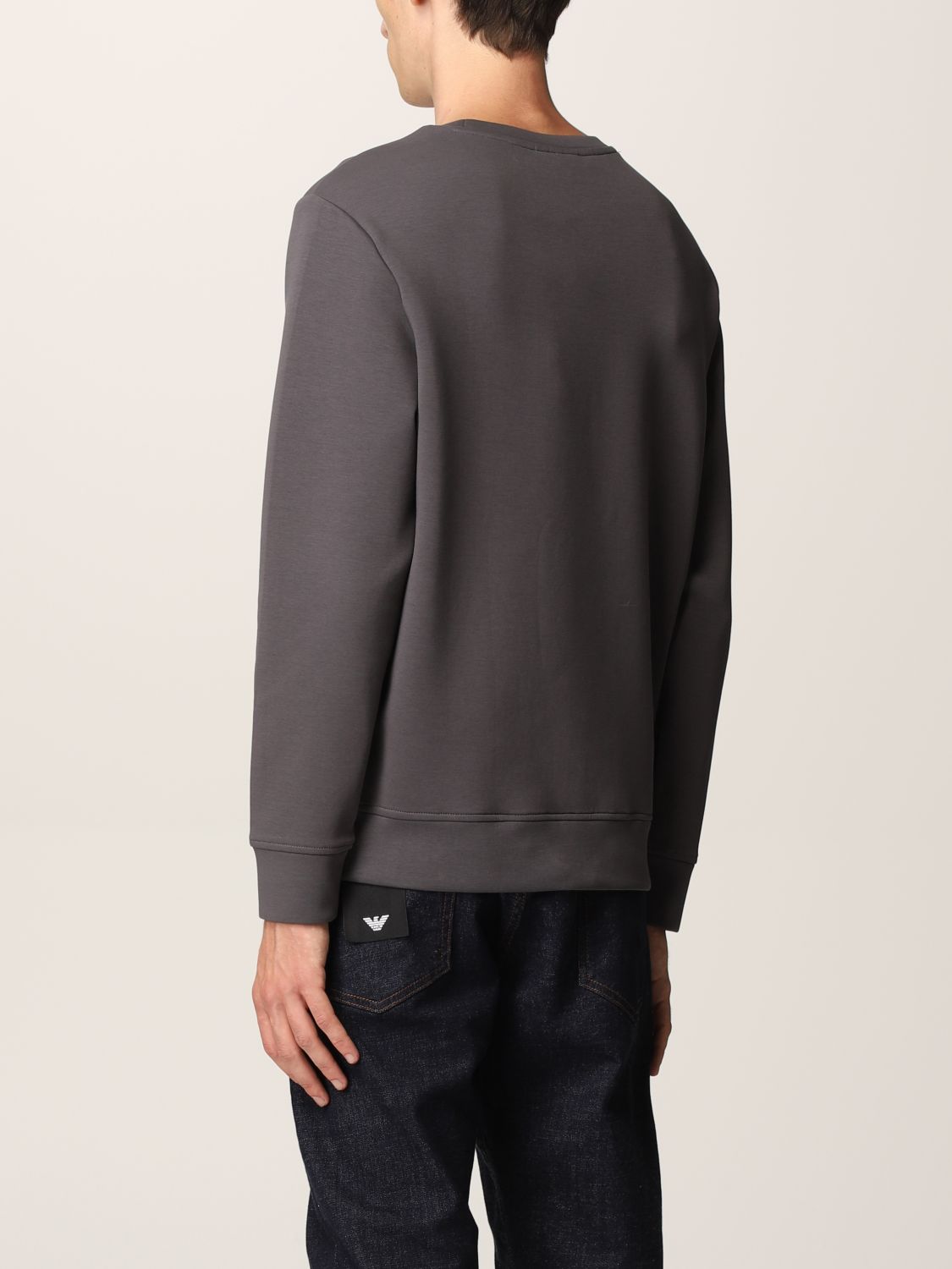 Sweatshirt Emporio Armani: Emporio Armani jumper in cotton blend with maxi logo grey 2