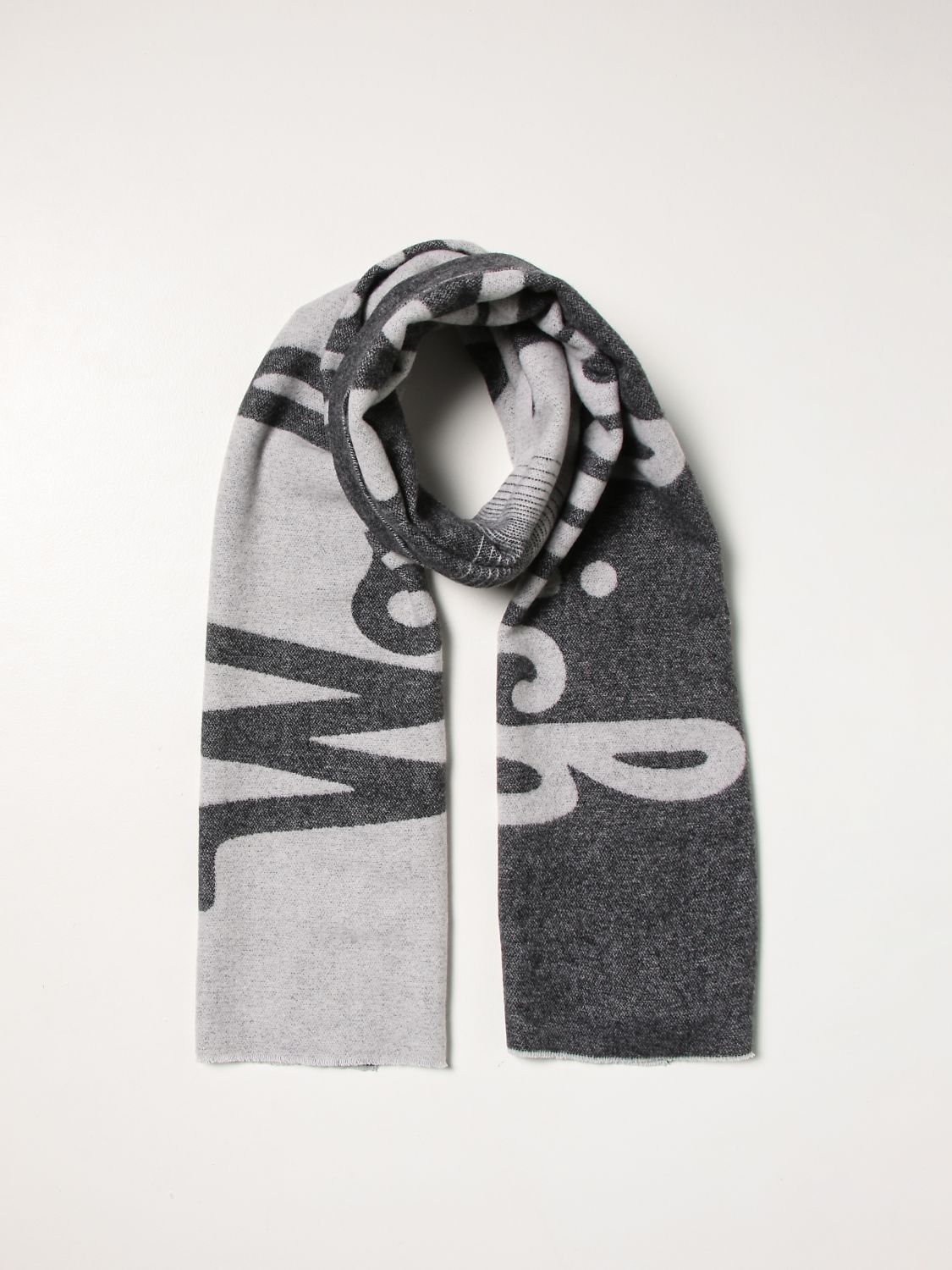 Scarf Woolrich: Woolrich scarf with big logo black 2