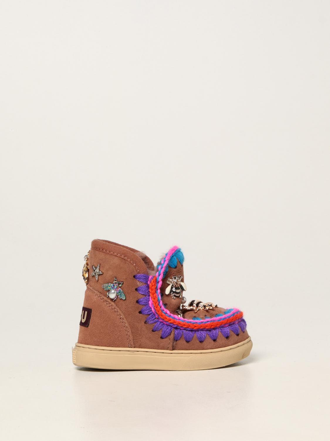 MOU: Stivaletto Eskimo Sneaker Kid in camoscio - Rosa | Scarpe Mou  MU.FK111001A GIGLIO.COM