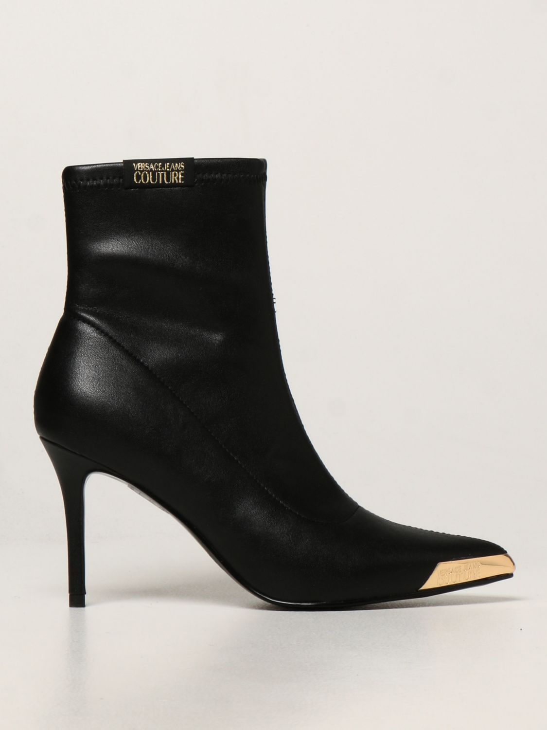 Heeled booties Versace Jeans Couture: Versace Jeans Couture ankle boots in synthetic leather black 1