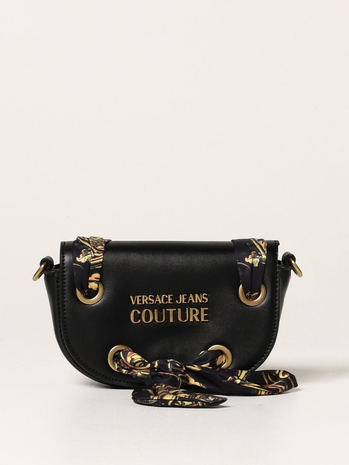 VERSACE JEANS COUTURE shoulder bag in synthetic leather Black