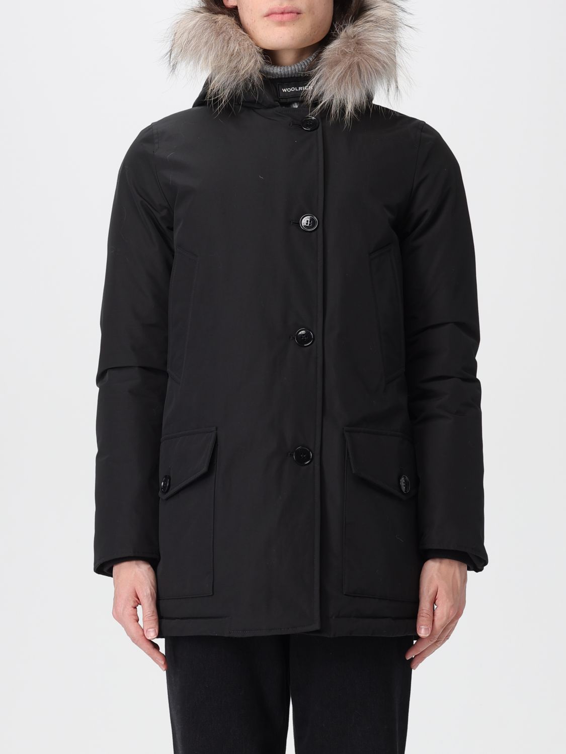Woolrich Coat Woman Color Black In Black