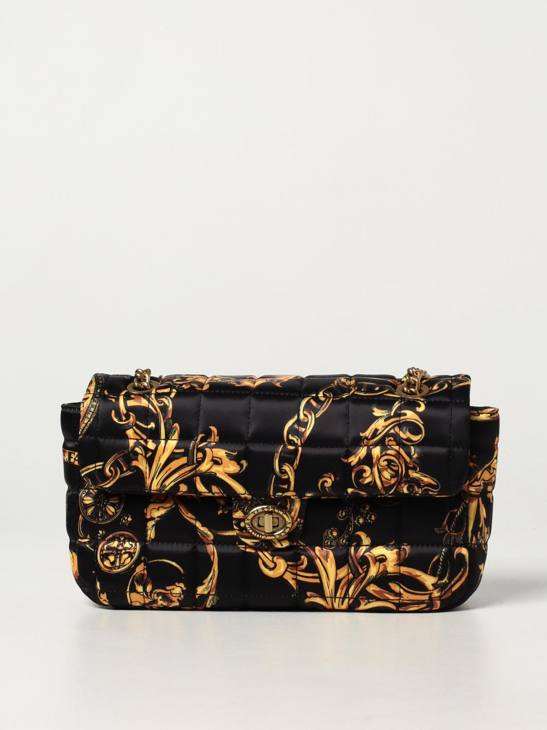 VERSACE JEANS COUTURE: Bag In Baroque Nylon - Black | Crossbody Bags ...