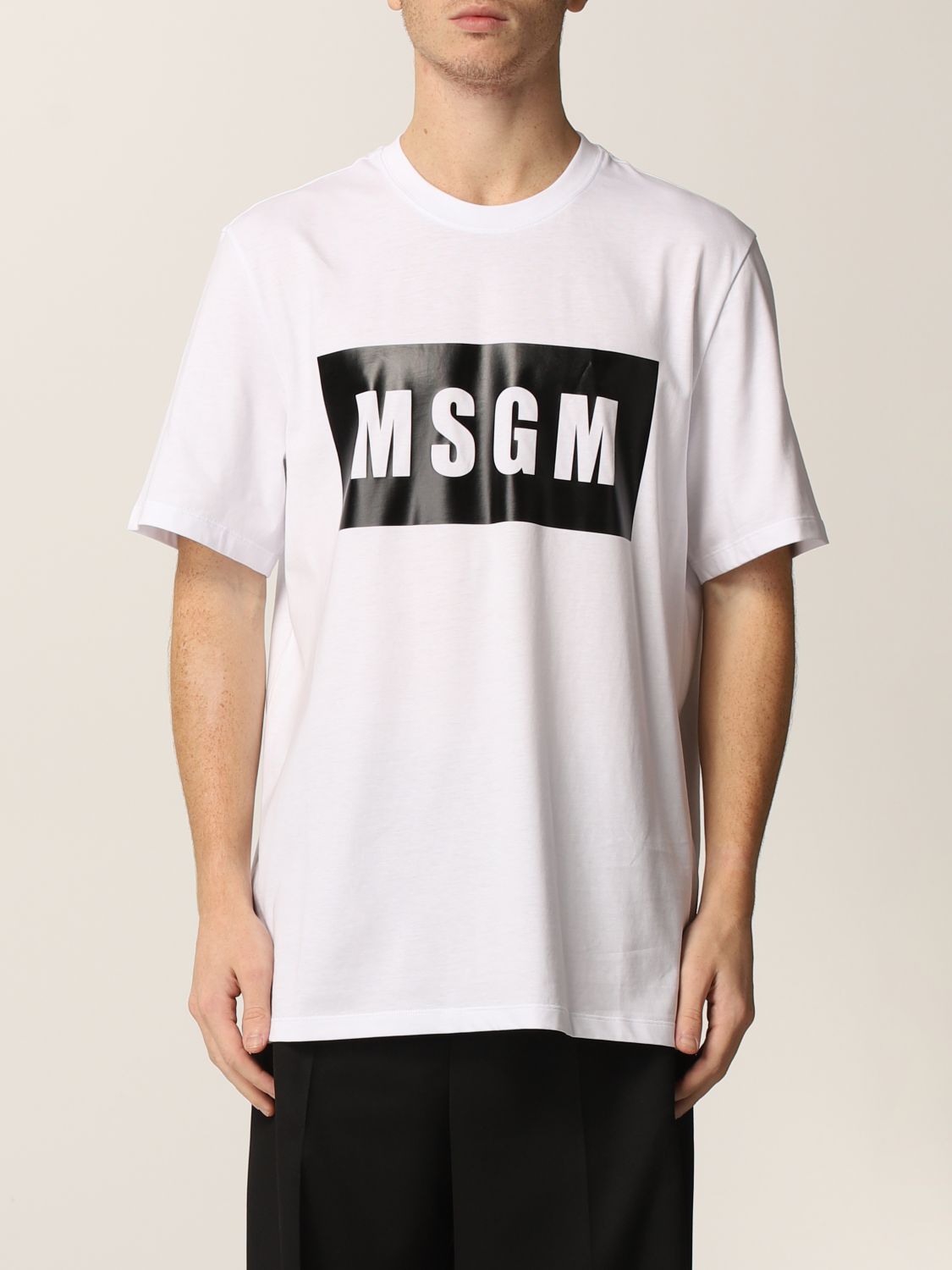 MSGM: t-shirt for man - White | Msgm t-shirt 2000MM520200002 online at ...