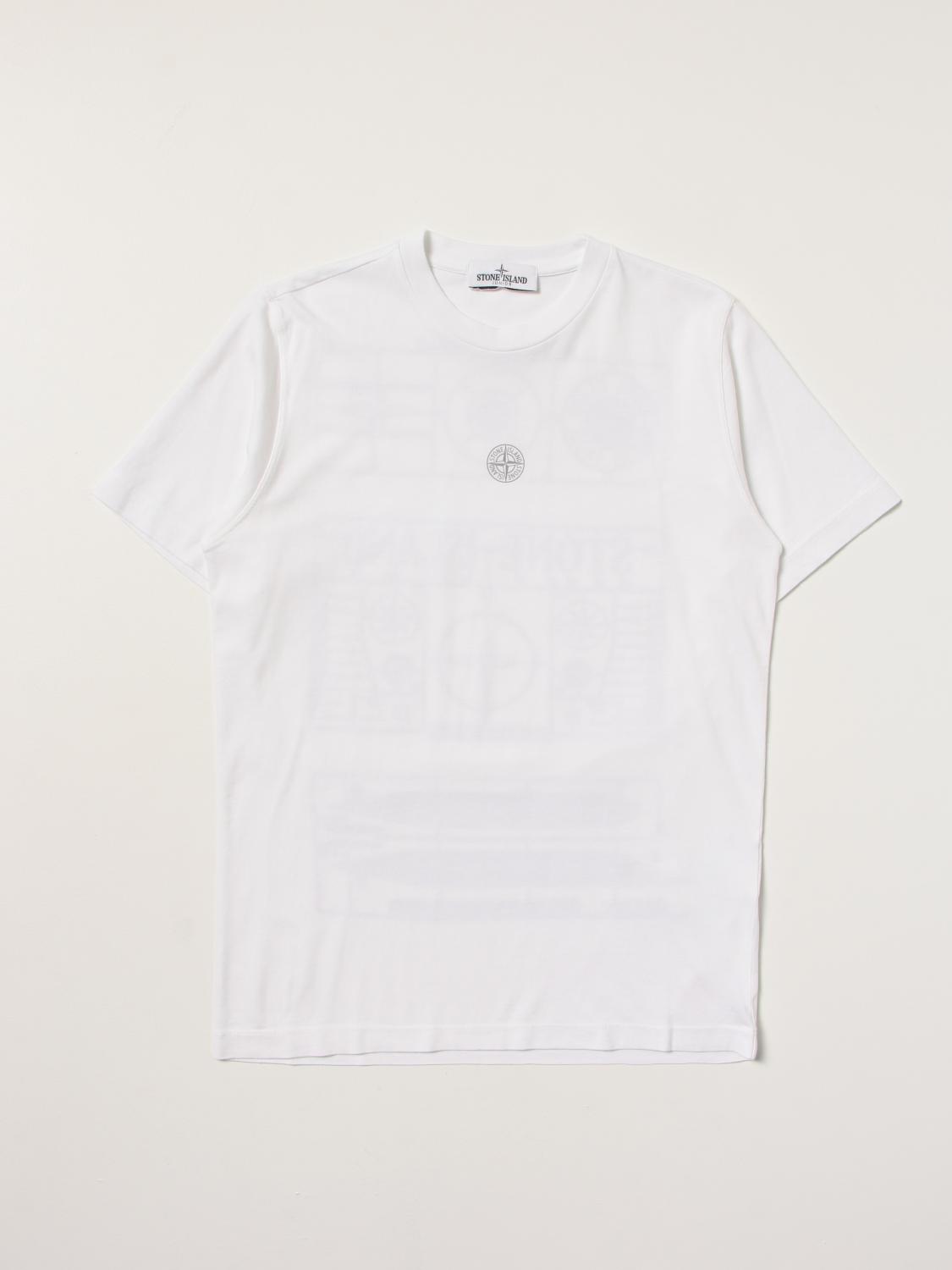 STONE ISLAND JUNIOR tshirt for boys White Stone Island Junior t
