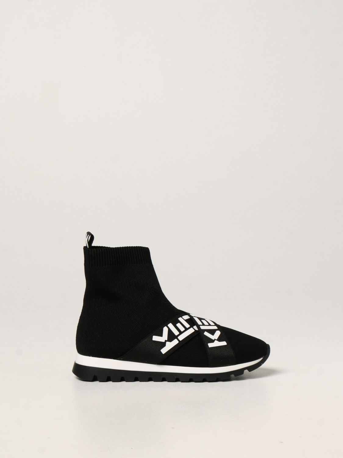 Scarpe Kenzo Junior: Sneakers slip on Kenzo Junior con logo nero 1