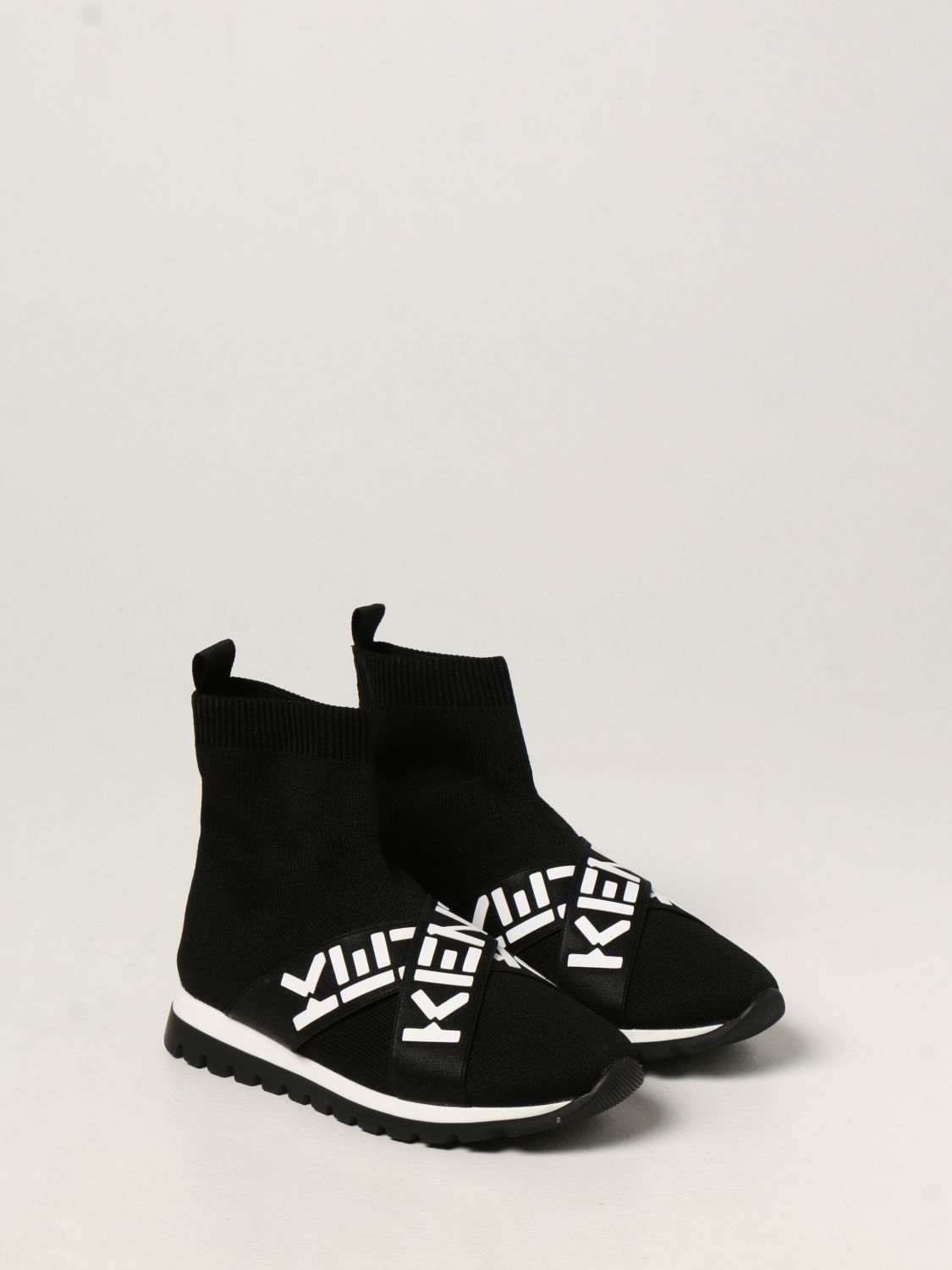 Scarpe Kenzo Junior: Sneakers slip on Kenzo Junior con logo nero 2