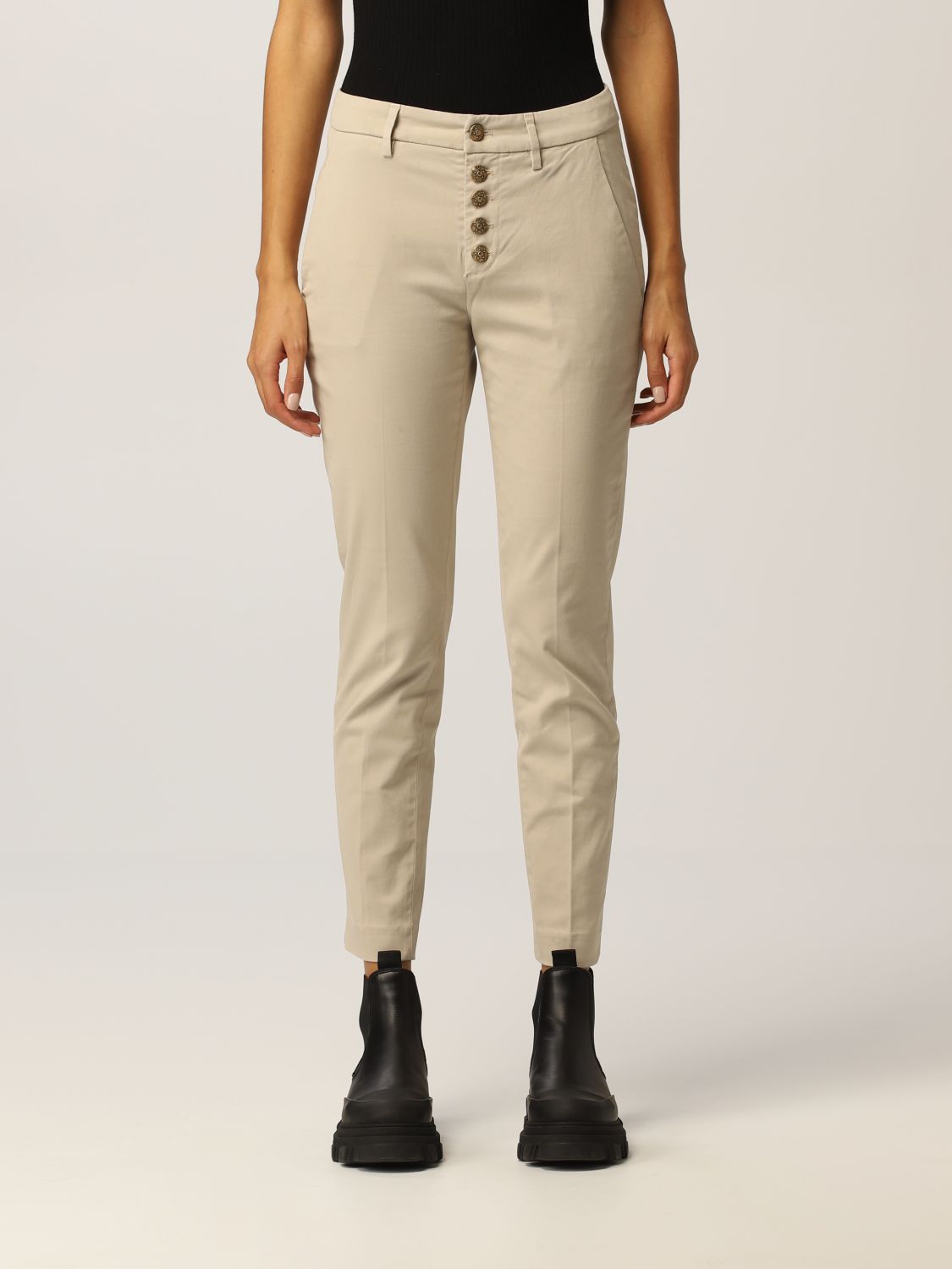 Giglio.com Donna Abbigliamento Pantaloni e jeans Pantaloni Pantaloni stretch Pantalone cropped in cotone stretch 