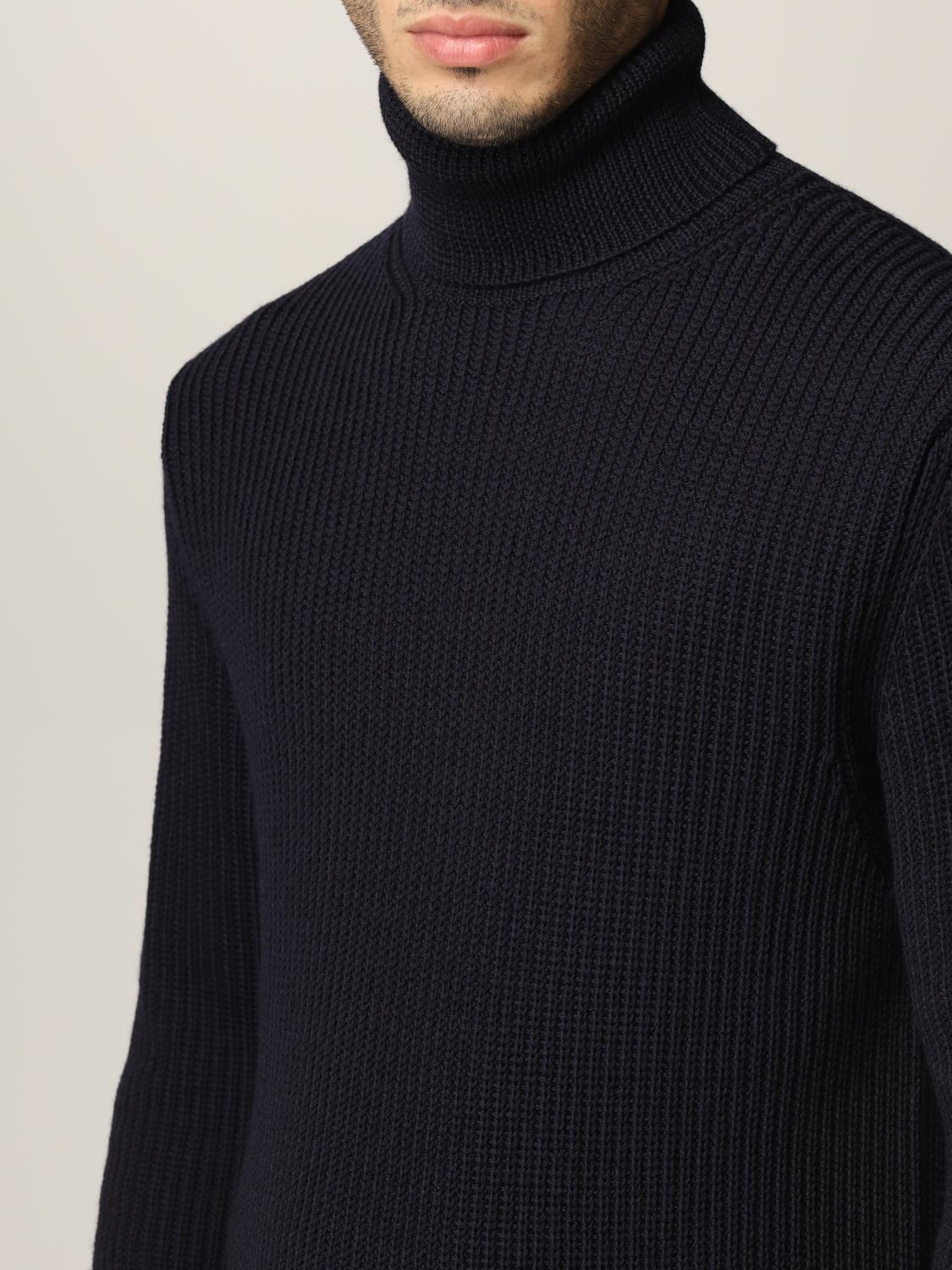 Woolrich Outlet: Maglione in lana a coste - Blue | Maglia Woolrich  CFWOKN0116MRUF0561 GIGLIO.COM