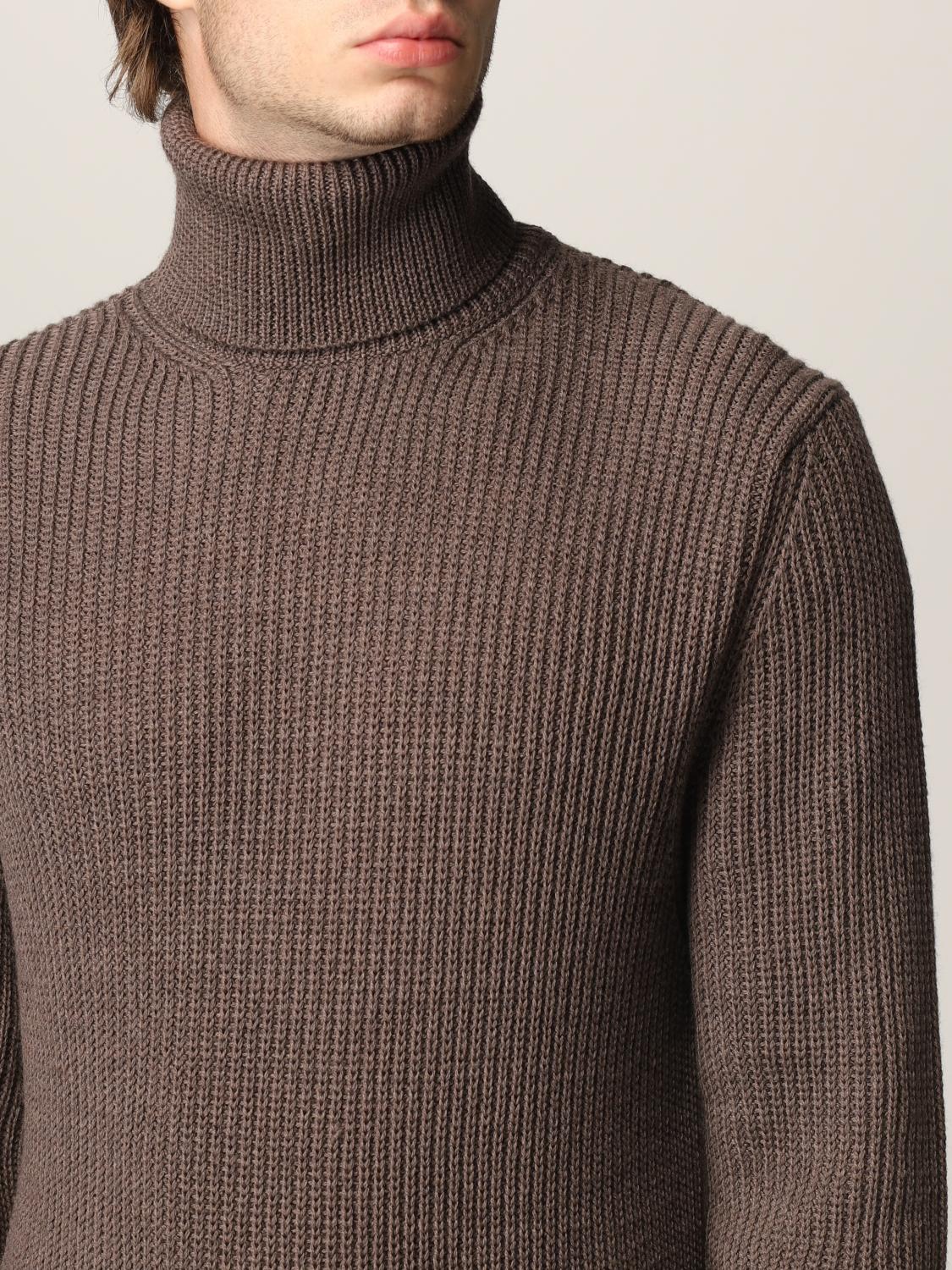 Woolrich Outlet: Maglione in lana a coste - Marrone | Maglia Woolrich  CFWOKN0116MRUF0561 GIGLIO.COM