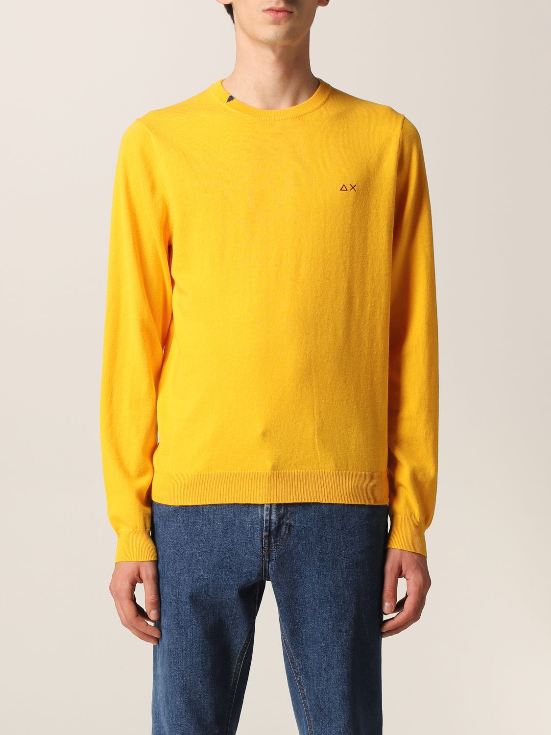 Sun 68 Outlet: sweater for man - Yellow | Sun 68 sweater K41101 online ...