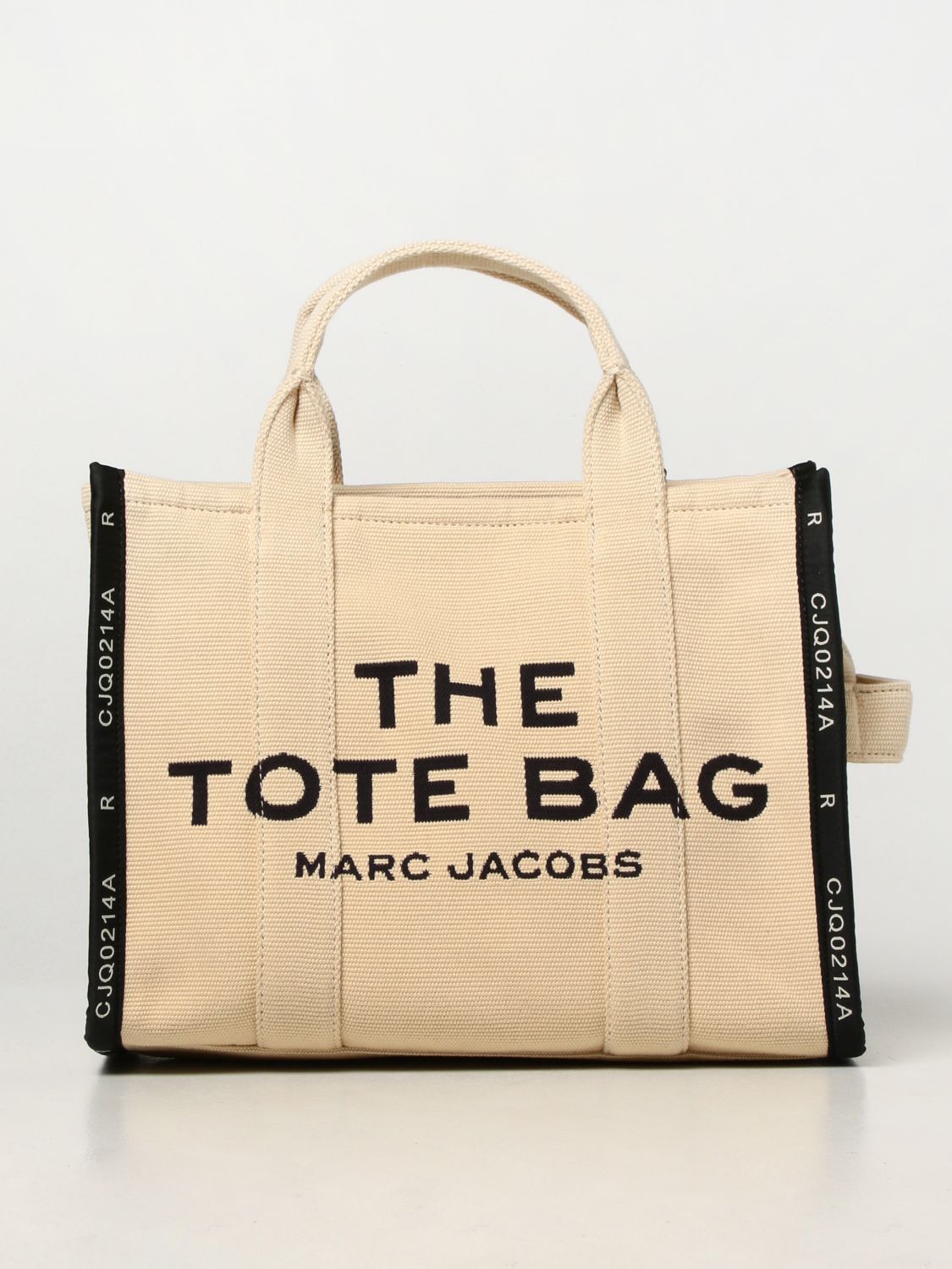 MARC JACOBS: The Jacquard Small Tote Bag in cotton - Black | Marc ...