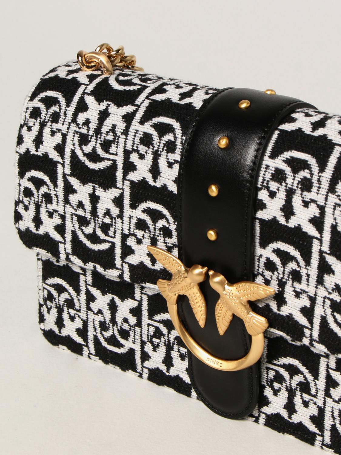 PINKO Love classic Icon Love Monogram bag Black Pinko crossbody