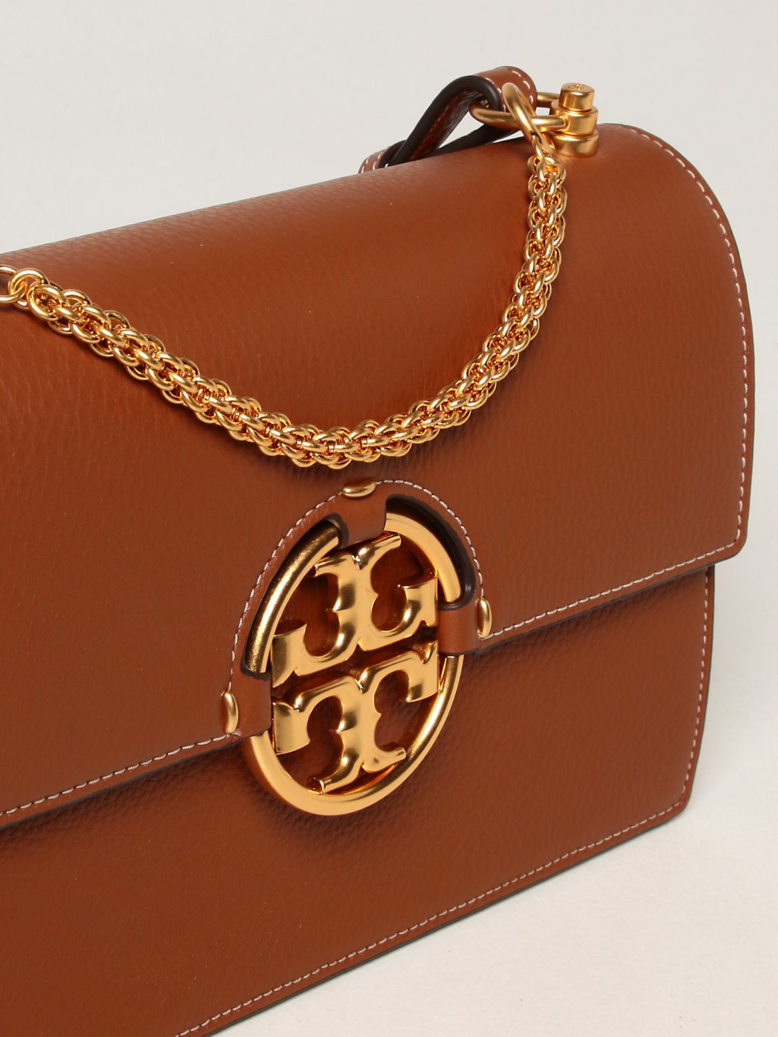Leather handbag Tory Burch Beige in Leather - 24955707