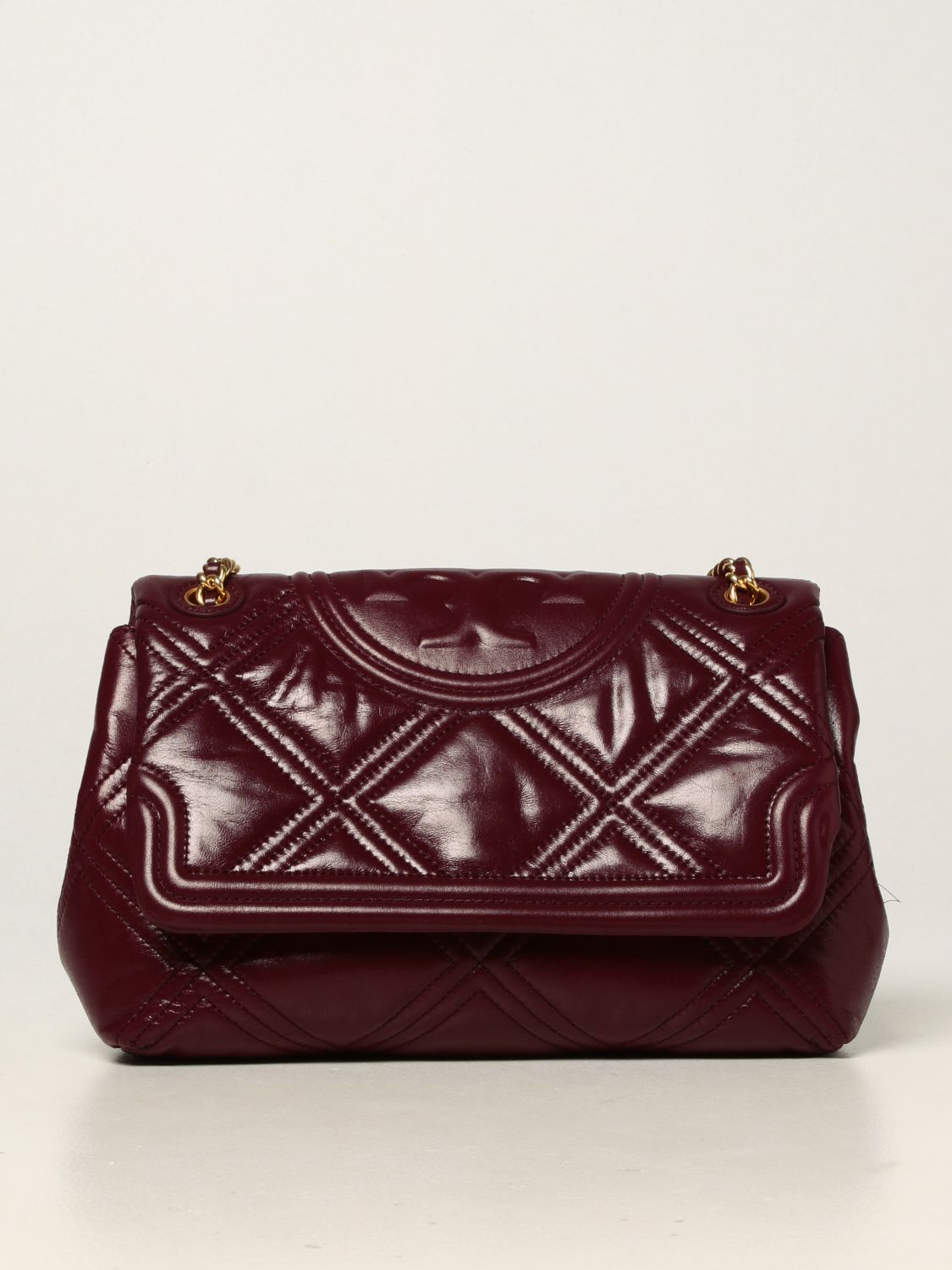 TORY BURCH: Fleming bag in quilted leather - Burgundy | Tory Burch  crossbody bags 82001 online on 