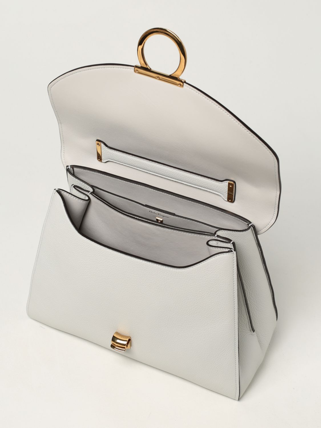 Handbag Salvatore Ferragamo: Salvatore Ferragamo Margot bags in grained leather grey 5
