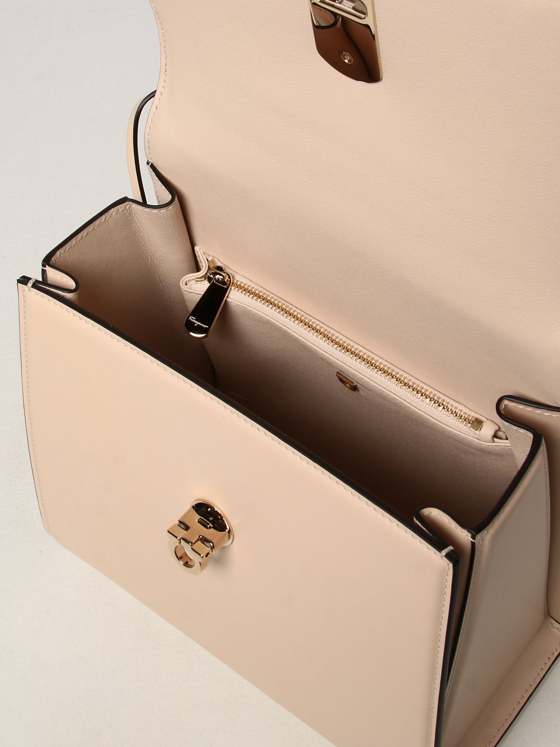 Handbag Salvatore Ferragamo: Salvatore Ferragamo Boxyz bag in calfskin leather white 5