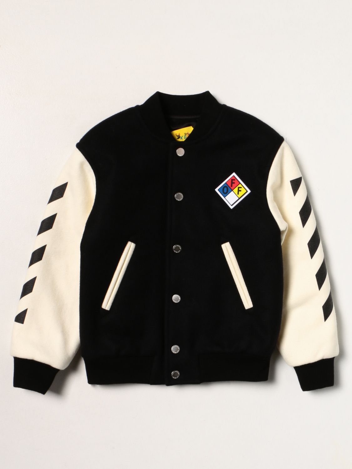 Adiccion Vendedor Préstamo de dinero OFF-WHITE: jacket for boys - Black | Off-White jacket OBEH001F21FAB002  online on GIGLIO.COM