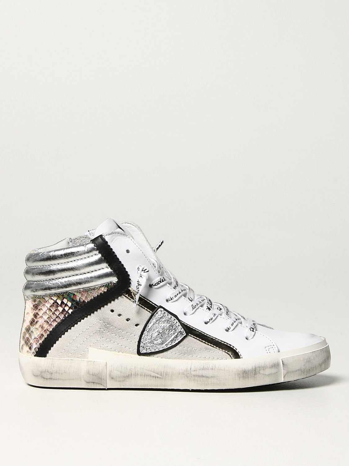 Sneakers Philippe Model: Sneakers Prsx Python Mixage Philippe Model bianco 1