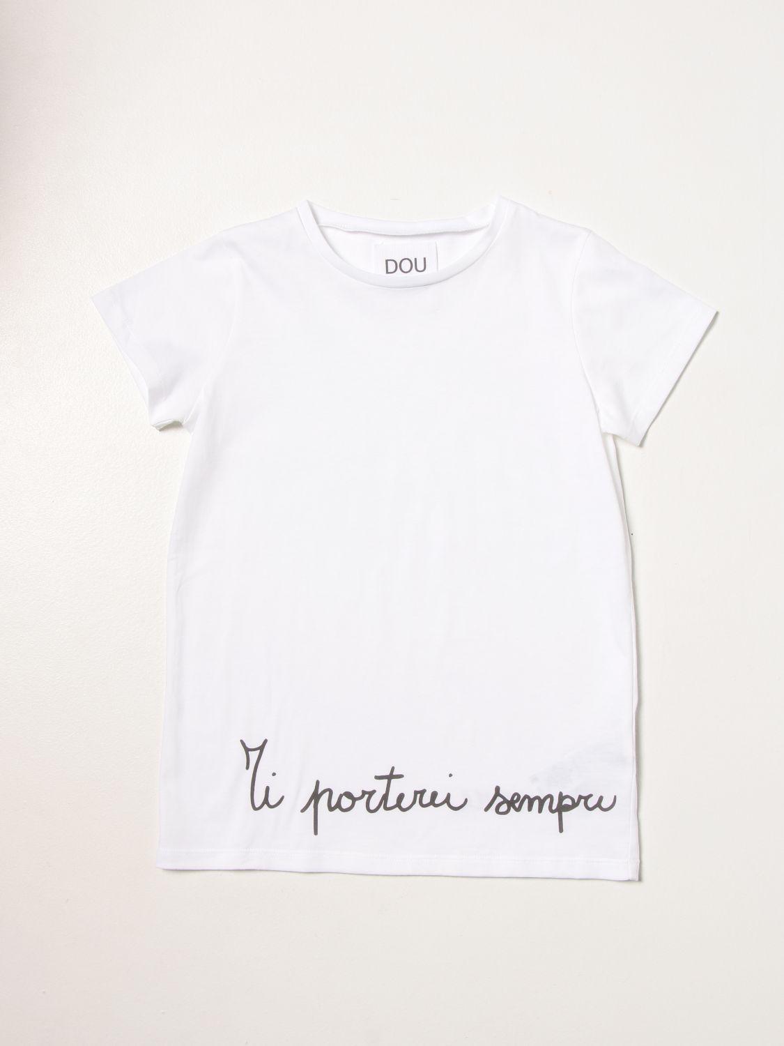 T-shirt Douuod: T-shirt Douuod in cotone con scritta bianco 1