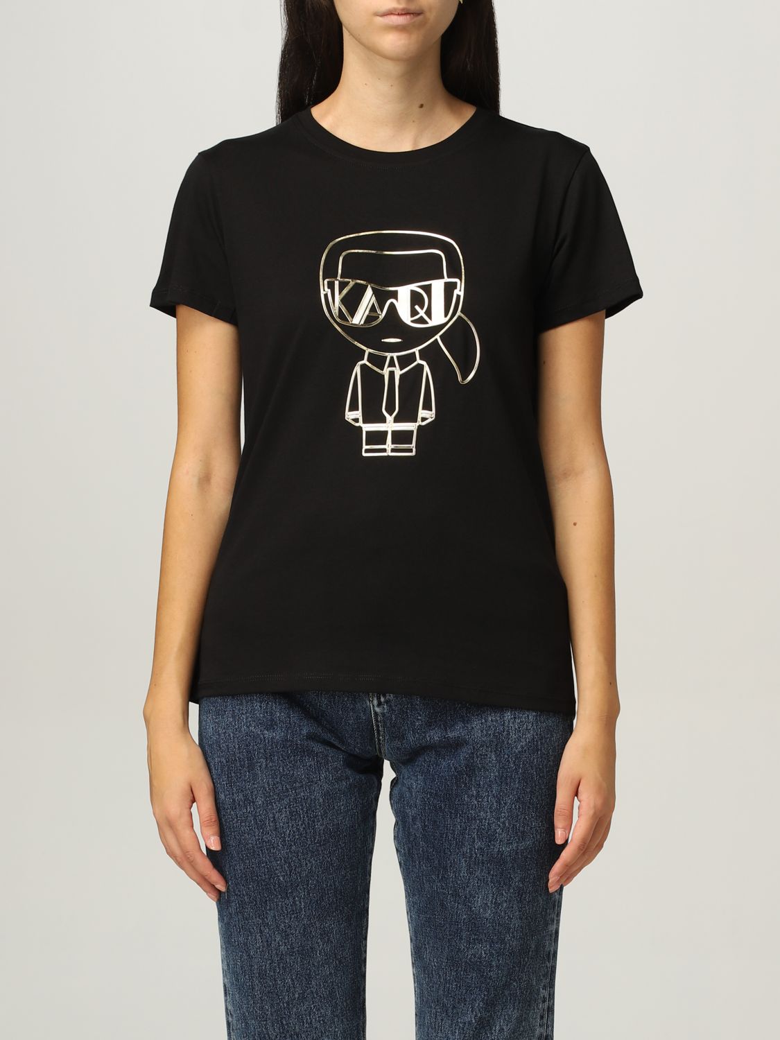 KARL LAGERFELD: Camiseta para mujer, Negro Karl Lagerfeld 216W1705 en línea en GIGLIO.COM