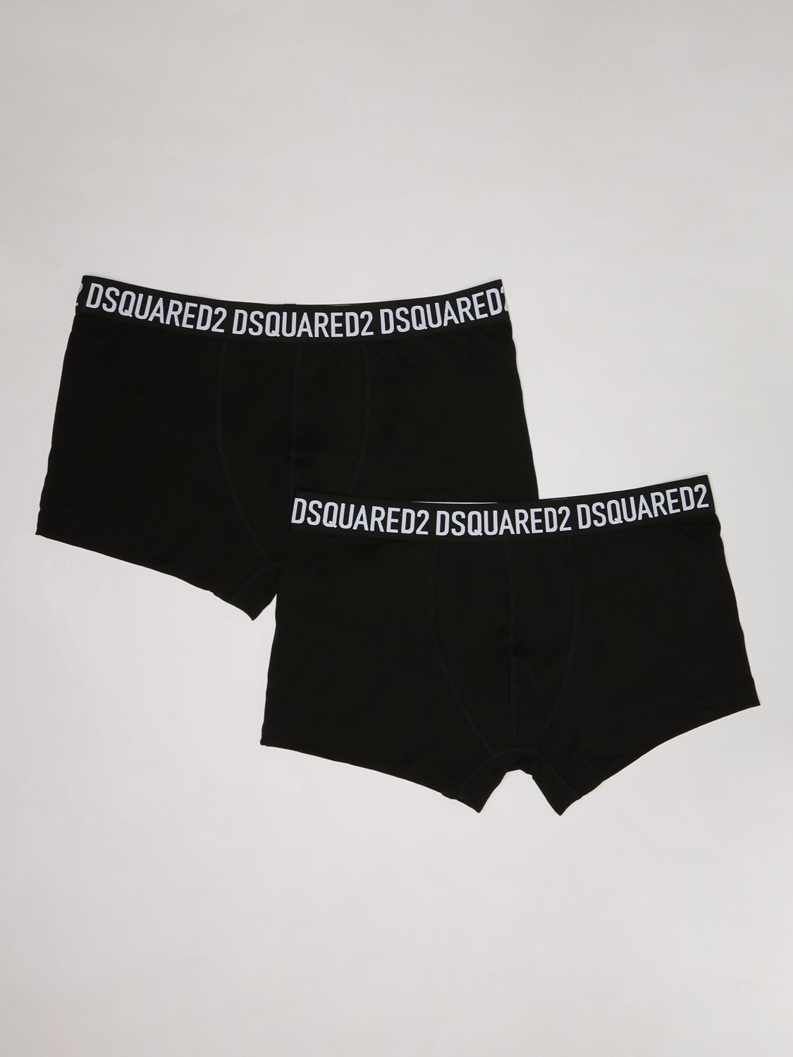内衣 Dsquared2: Dsquared2 Logo 平角内裤2件套 黑色 1