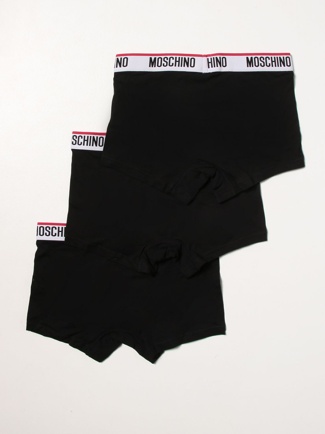 Intimo Moschino Underwear: Set 3 boxer Moschino Underwear con logo nero 1 2