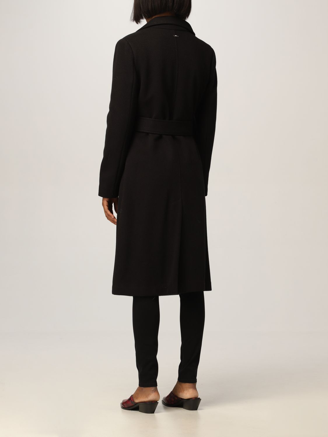 LIU JO: single-breasted coat in wool blend - Black | Liu Jo coat ...