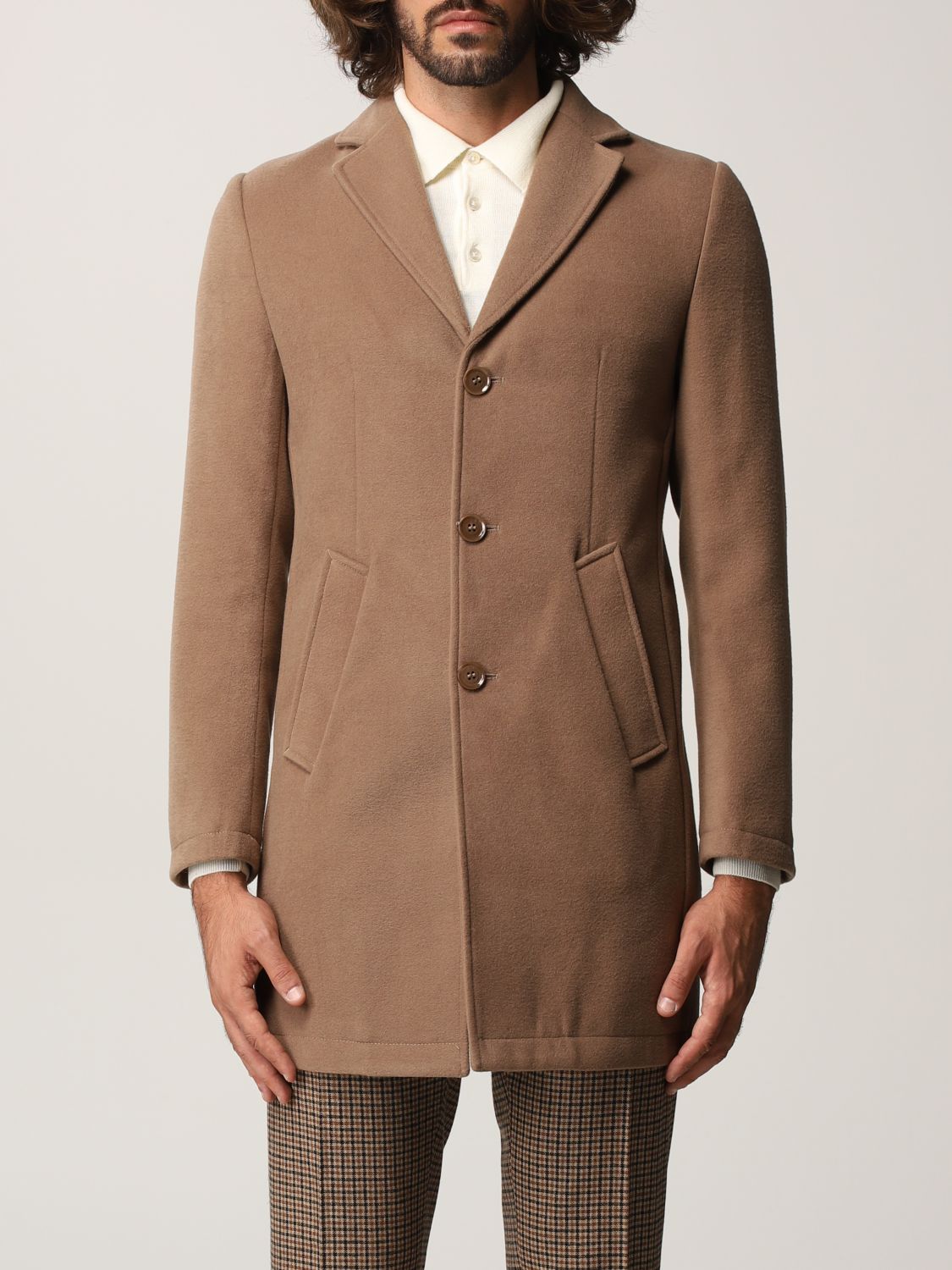 Coat Daniele Alessandrini: Daniele Alessandrini coat for man camel 1