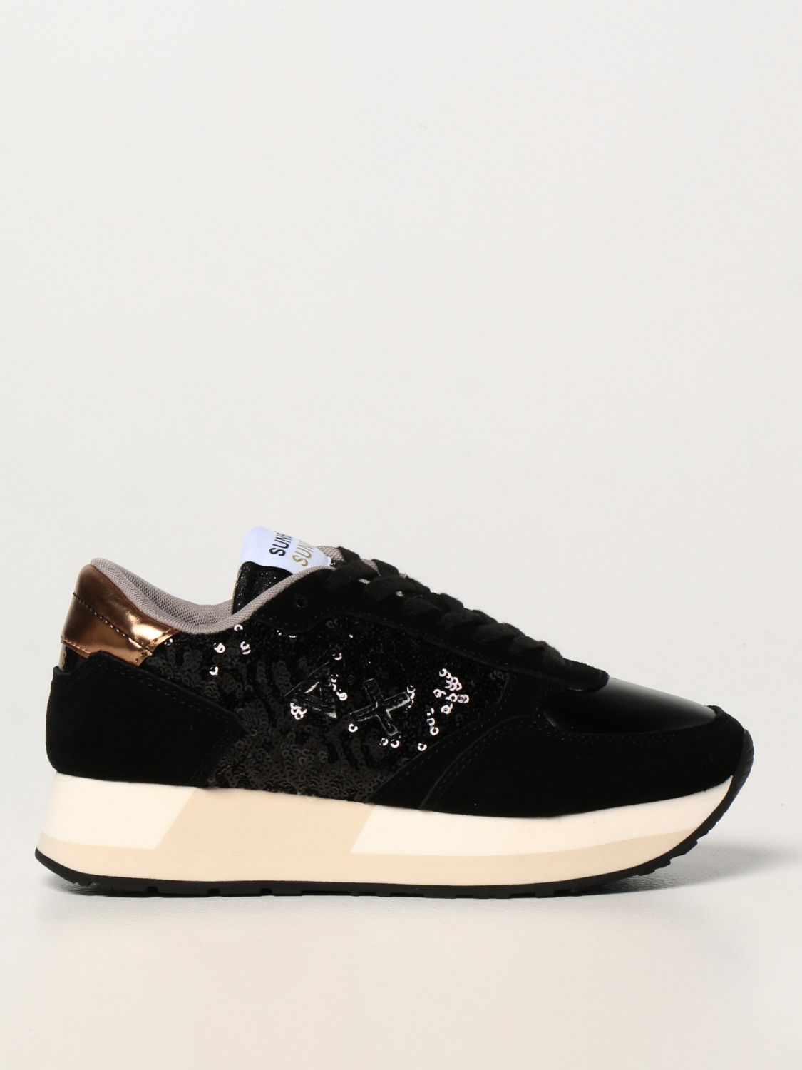 Sun Sneakers In Suede With Sequins In Black |