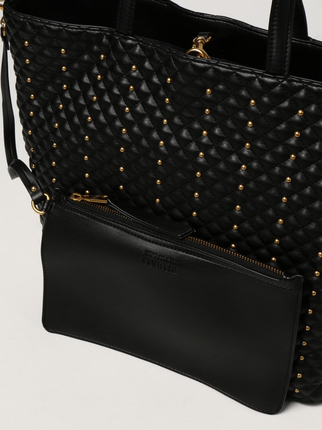 VERSACE JEANS COUTURE: Borsa in pelle sintetica con borchie - Nero | Borse  Tote Versace Jeans Couture 71VA4BQ571881 GIGLIO.COM